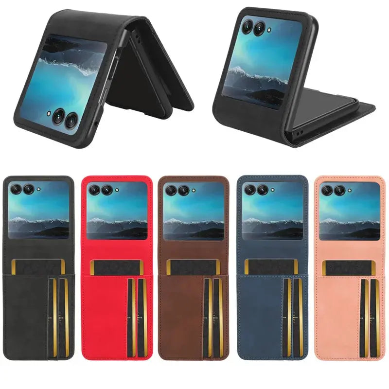 For Motorola Razr 40 Ultra Case Premium Leather Wallet Leather Flip Multi-card slot Cover For Moto Razr+ Plus 2023 Phone Case Pinnacle Luxuries