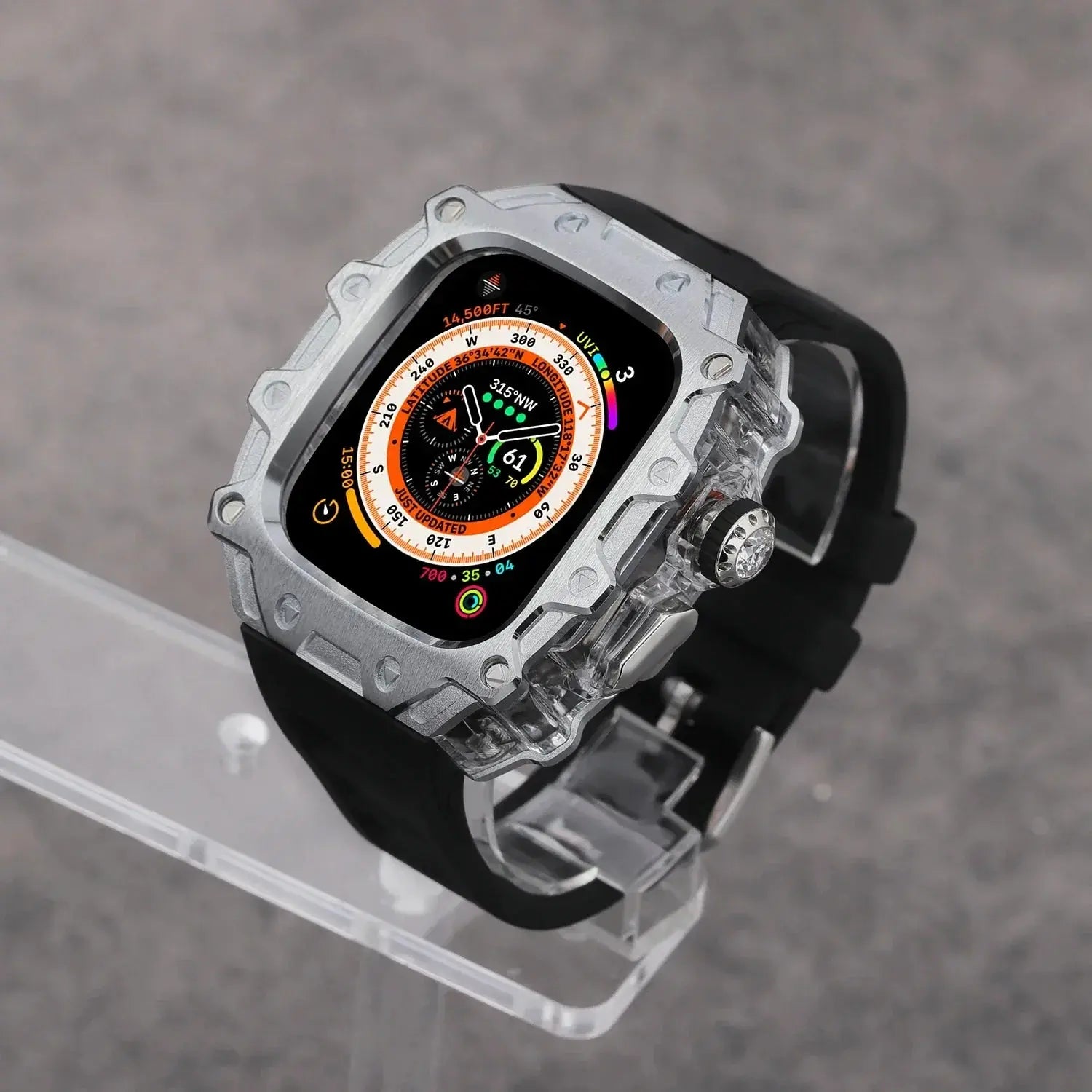 Titanium Alloy Case and Fluorubber Band Combo for Apple Watch Ultra and Ultra 2 - Pinnacle Luxuries