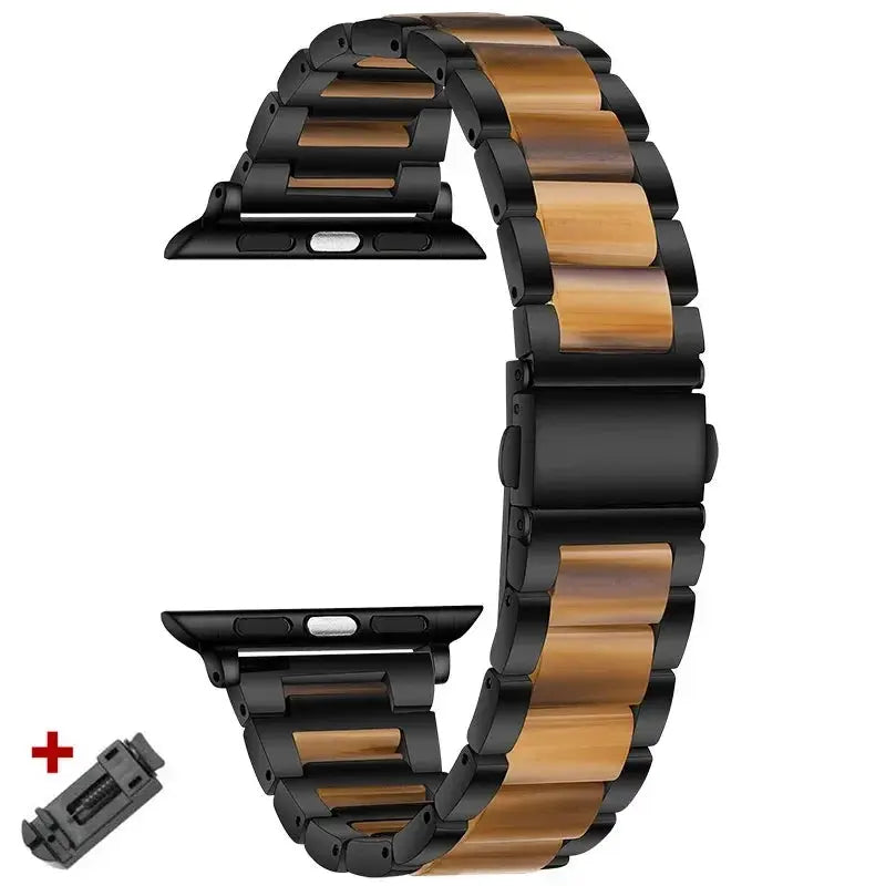 EleganceFit Resin & Stainless Steel Band for Apple Watch Series 10 – Luxury Style for Modern Women