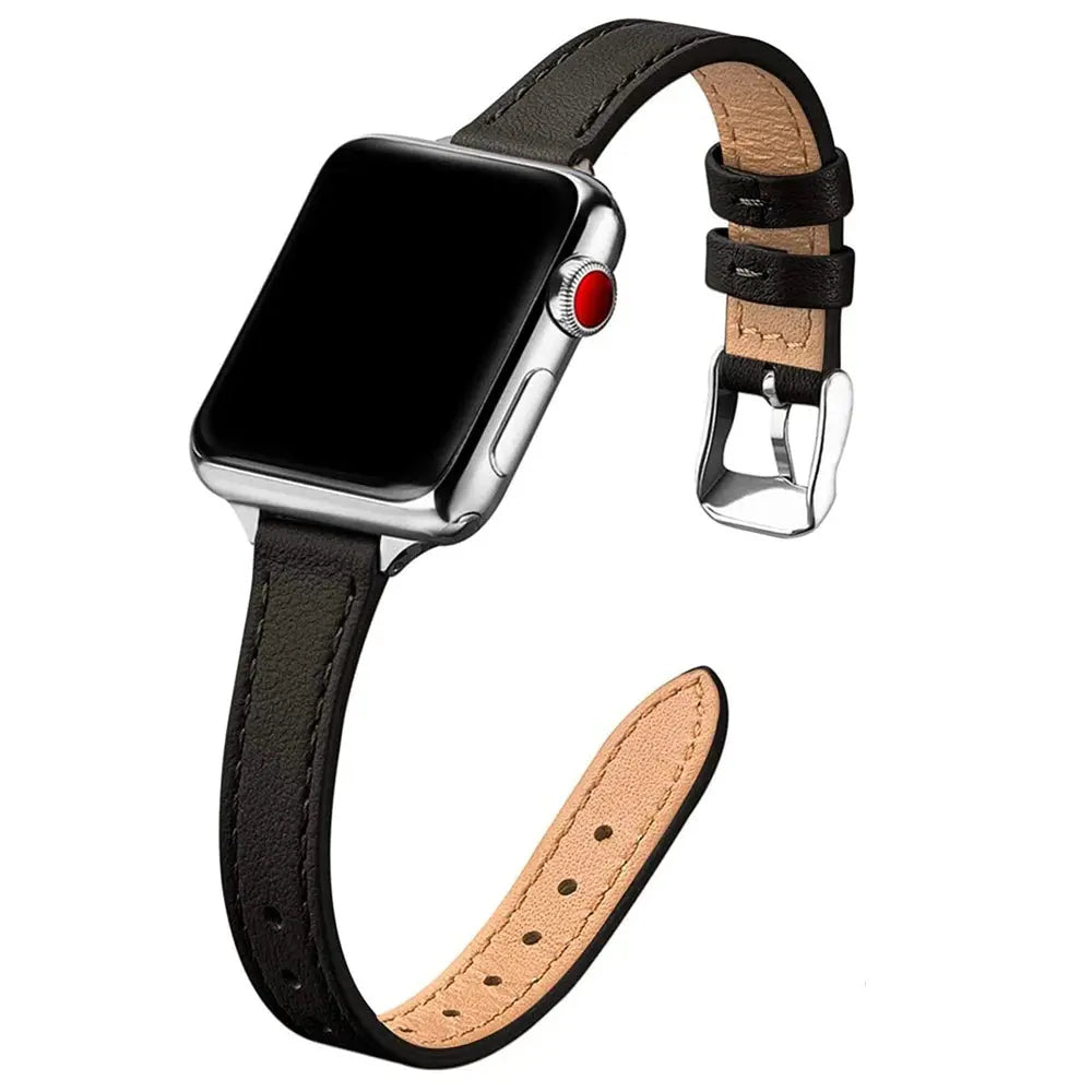 LuxeSlim Genuine Leather Watch Band for Apple Watch