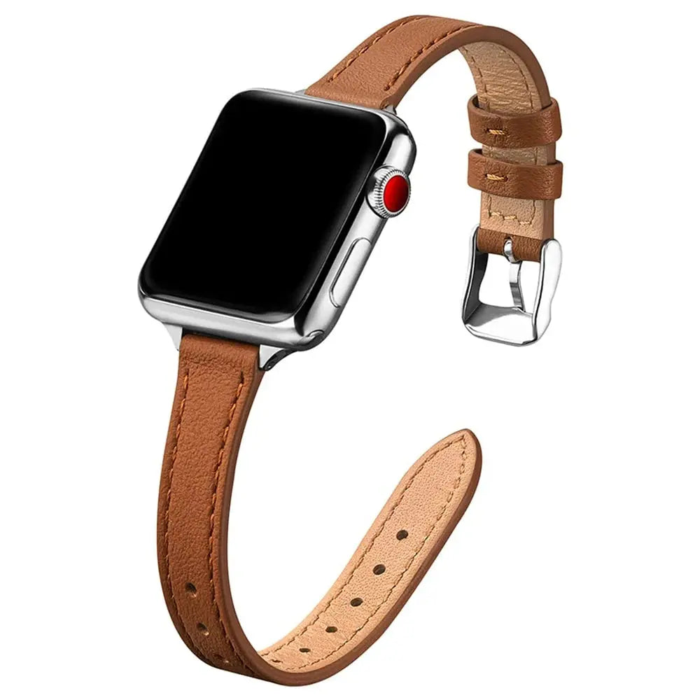 LuxeSlim Genuine Leather Watch Band for Apple Watch