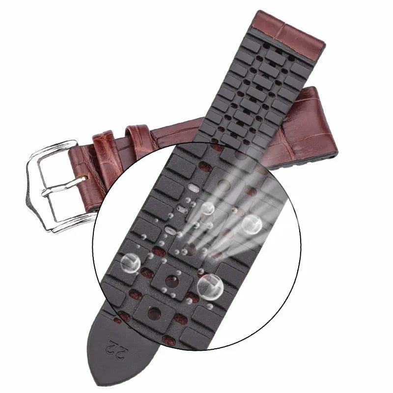 PL Collection Cowhide And Silicone Universal Watch Band 18mm 20mm 22mm Pinnacle Luxuries