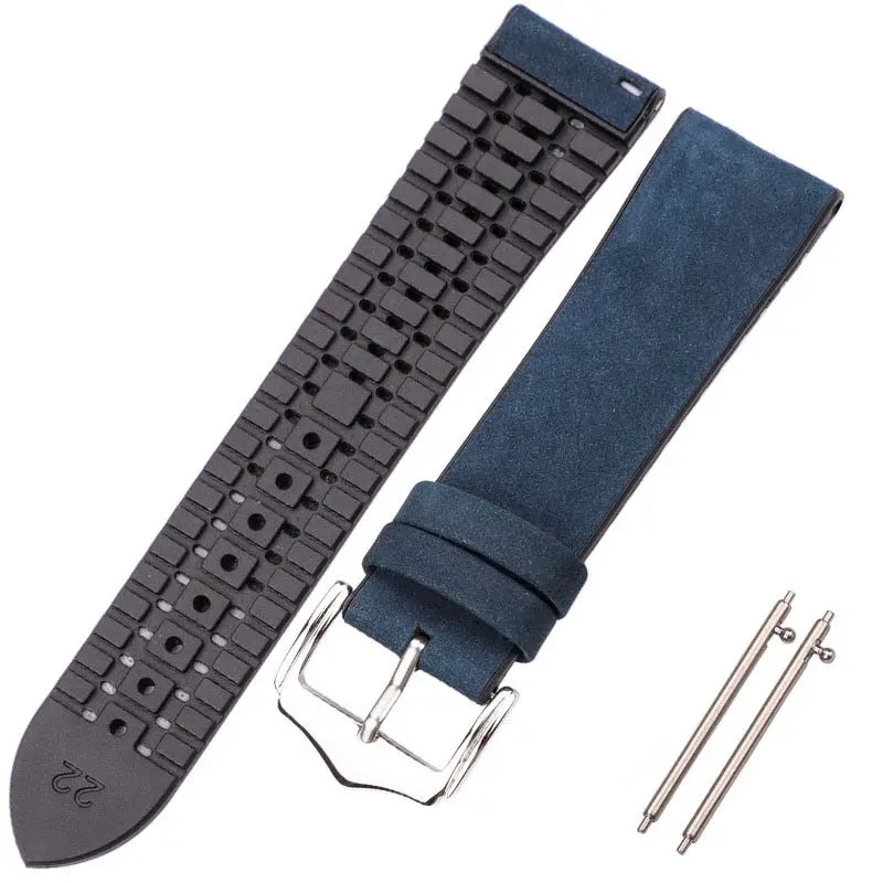 PL Collection Cowhide And Silicone Universal Watch Band 18mm 20mm 22mm Pinnacle Luxuries