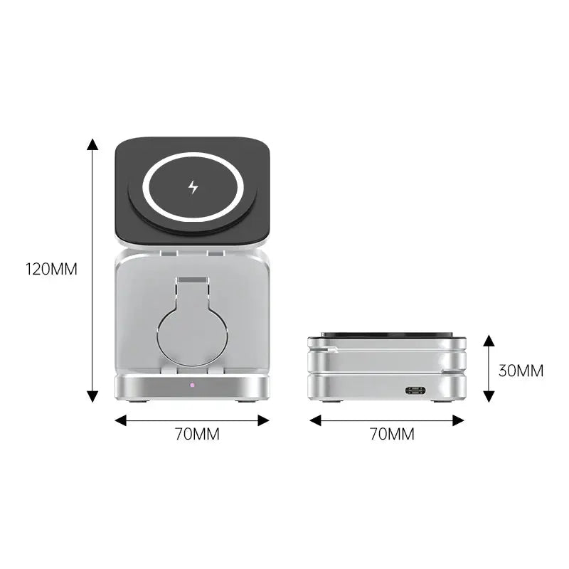 PinnacleCharge Foldable Trio Wireless Charging Station Pinnacle Luxuries