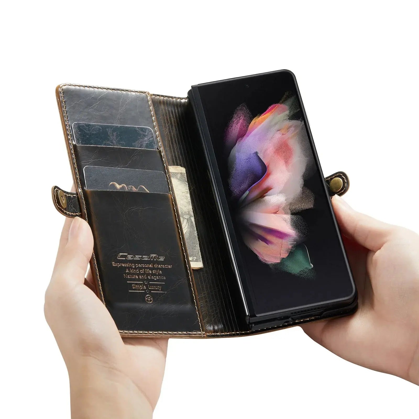 Protection Business Leather Case for Samsung Galaxy Z fold6 Fold3 Fold 6 5 4 Fold5 Fold4 Fold 3 5G Card Pocket Phone Cover Pinnacle Luxuries