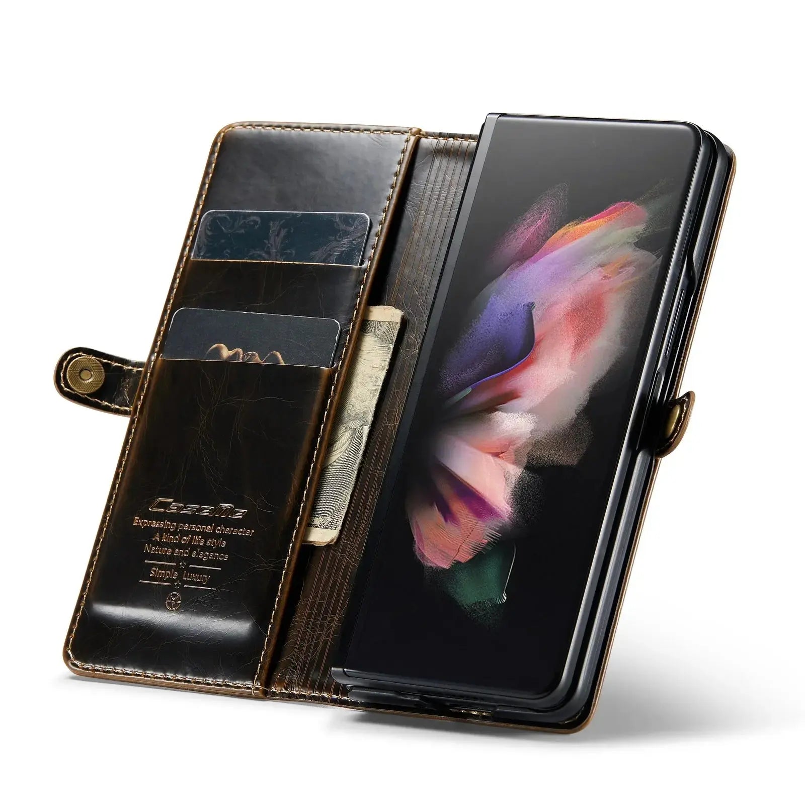 Protection Business Leather Case for Samsung Galaxy Z fold6 Fold3 Fold 6 5 4 Fold5 Fold4 Fold 3 5G Card Pocket Phone Cover Pinnacle Luxuries