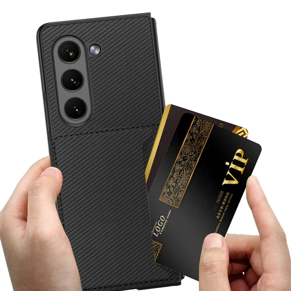 Luxury Leather Card Slot Capa for Samsung Galaxy Z Fold 5 5G Case Card Pocket Bracket Stand Funda for Samsung Z Fold 5 Cover Pinnacle Luxuries