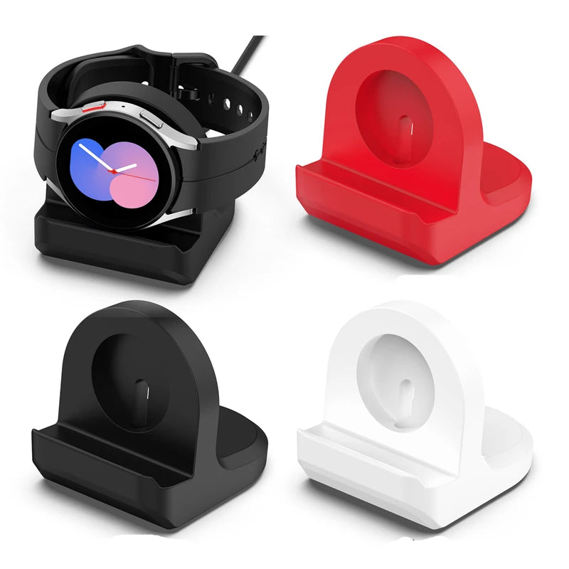 Silicone Charger Dock Holder for Samsung Galaxy Watch 7/6/5 - Pro Charging Stand for Galaxy Watch Ultra 47mm