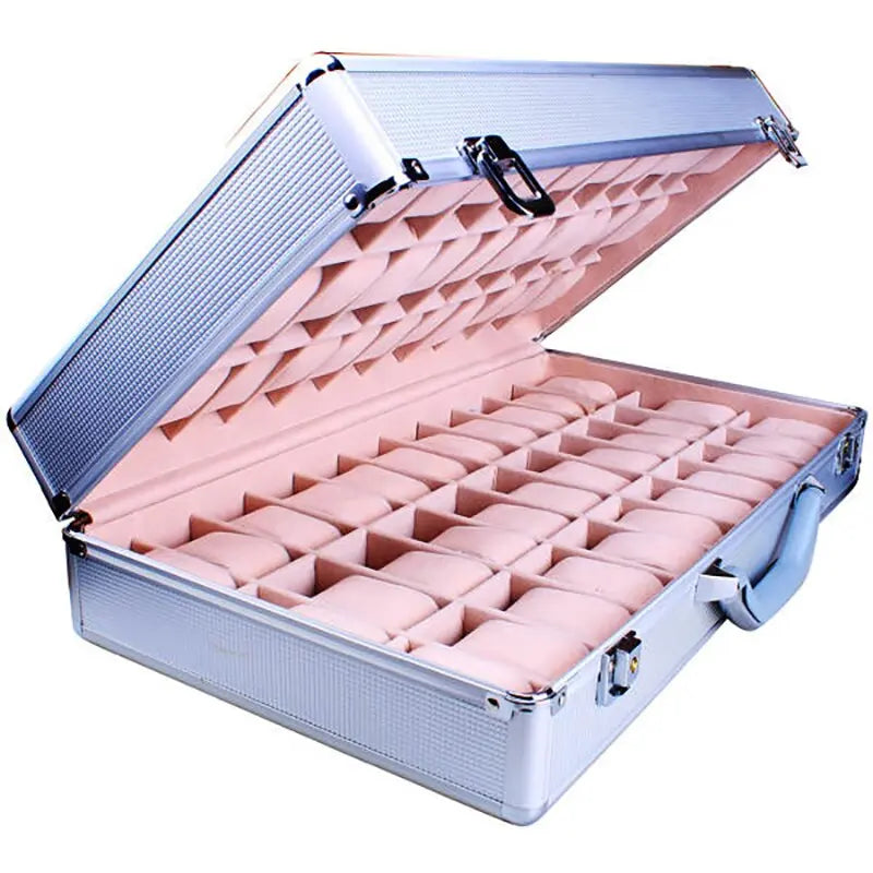 66 Slots Watch Storage Box Aluminum Alloy Watch Suitcase Portable Watch Display Box Pinnacle Luxuries