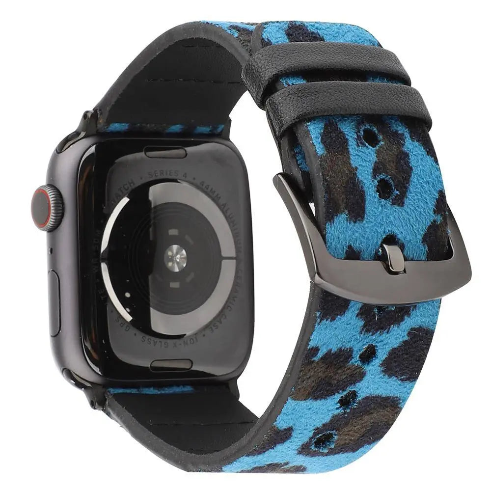 Leather Leopard Women's Apple Watch Band - Pinnacle Luxuries