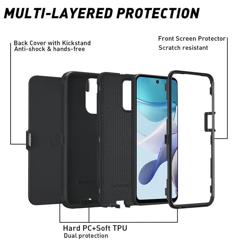 StyluGuard Kickstand Belt Clip Case For Motorola G 5G Stylus - Pinnacle Luxuries