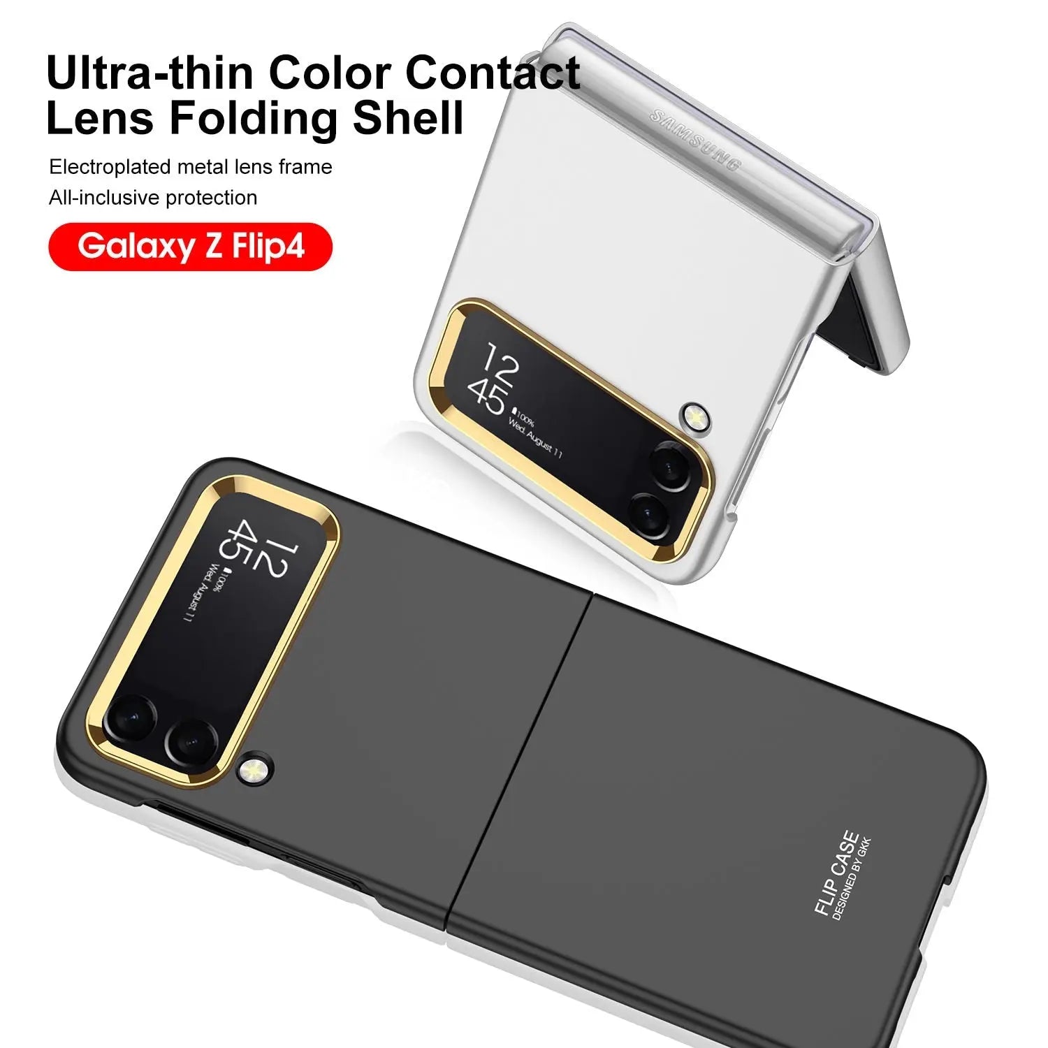 Custom Gold Trim Premium Case For Samsung Galaxy Z Flip 4 - Pinnacle Luxuries