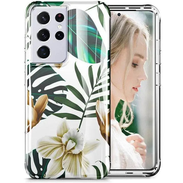 Floral Phone Case For Samsung Galaxy S21/S21 Plus/S21 Ultra 5G - Pinnacle Luxuries