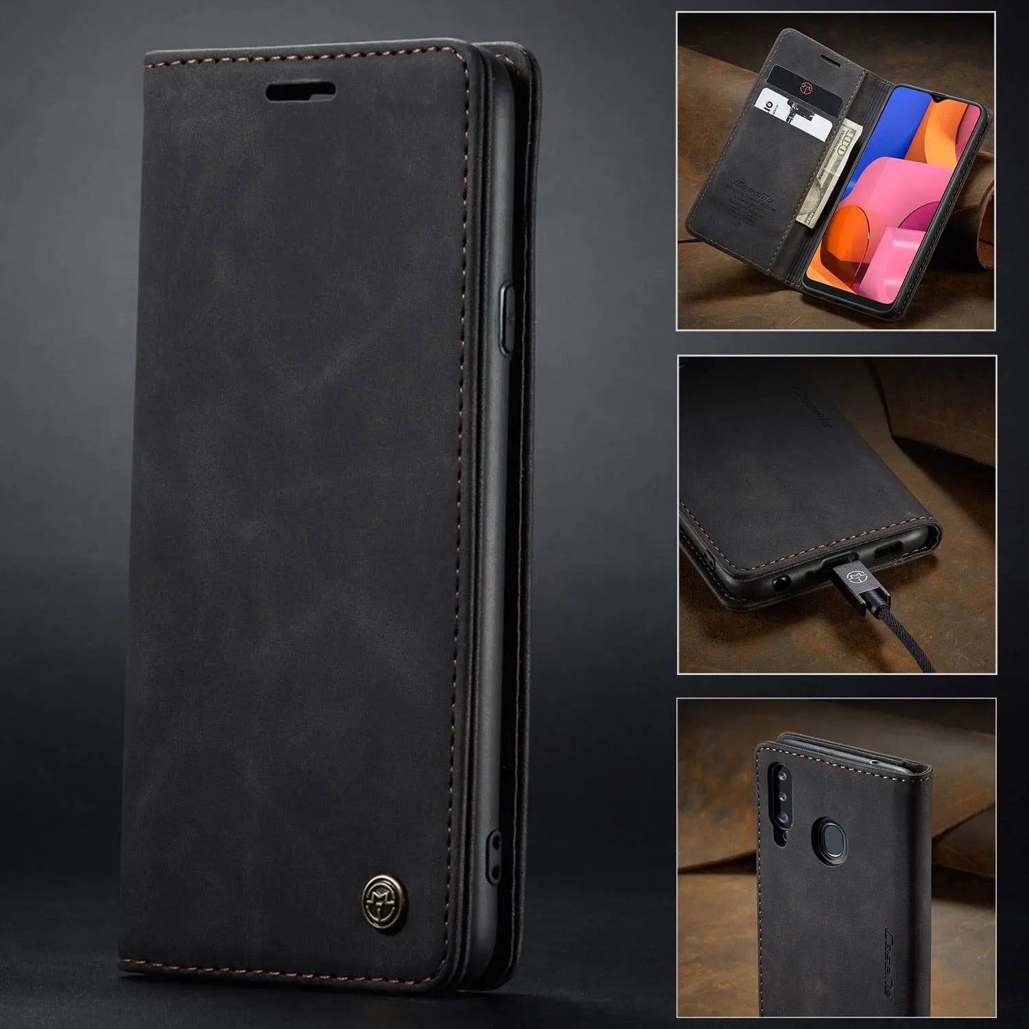 Leather Retro Flip Wallet Case For Samsung Galaxy A Phone - Pinnacle Luxuries