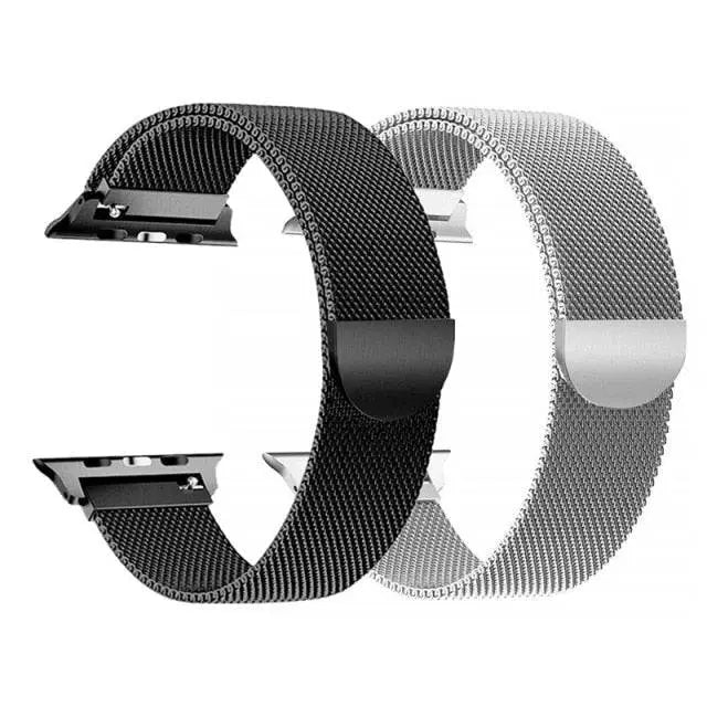 Premium Stainless Steel Mesh And Steel Link Bands 2 Pack For Apple Watch Series 7 - Pinnacle Luxuries