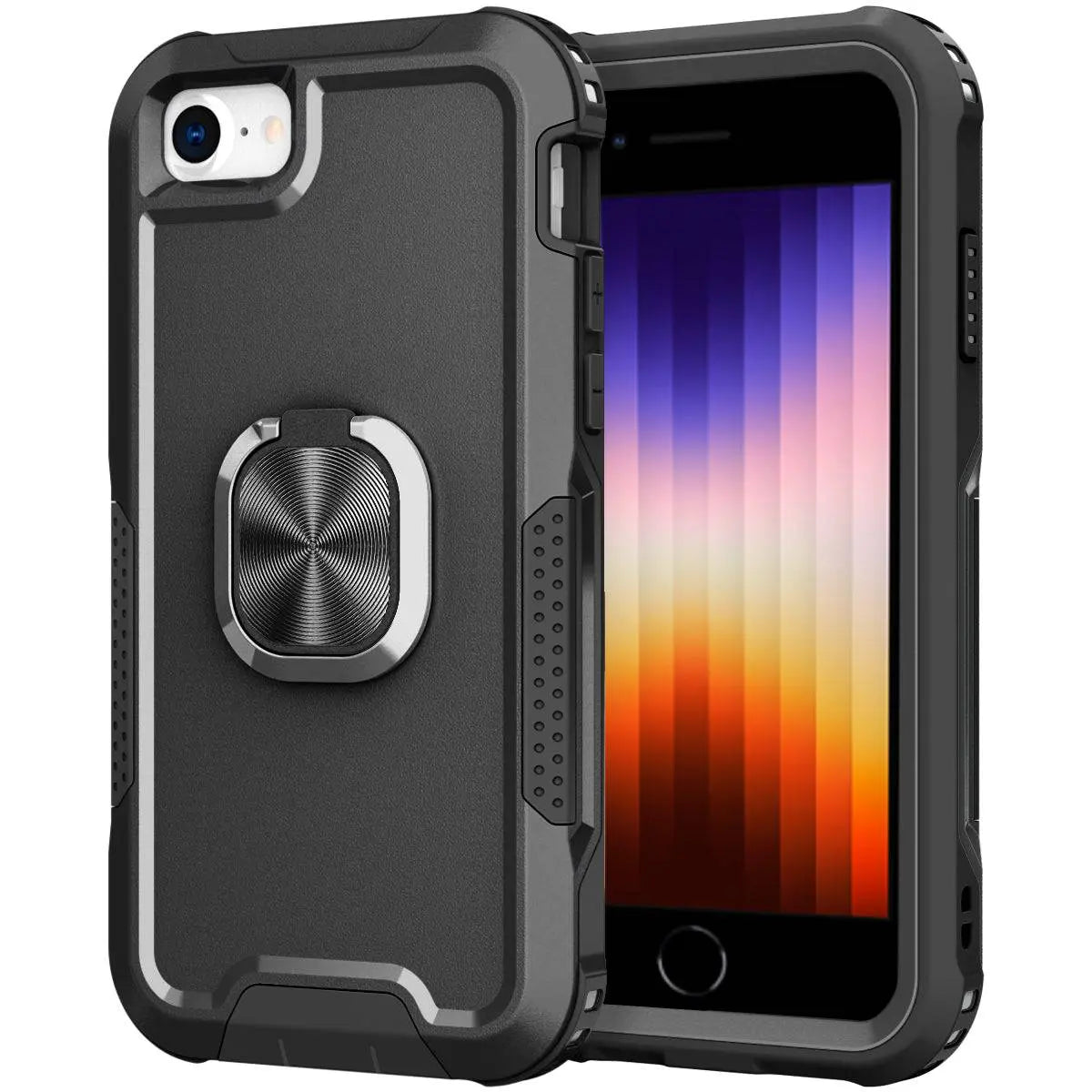 Heavy Duty 360 Kickstand Case For iPhone SE 2022 2020 - Pinnacle Luxuries